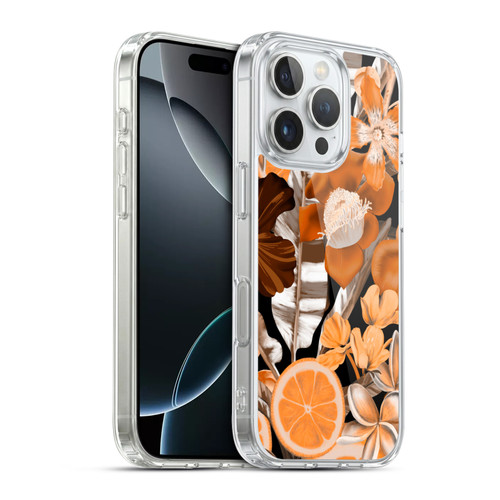 Anis Illustration Graphics Flower & Fruit Orange Soft Gel Case for Apple iPhone 16 Pro & MagSafe