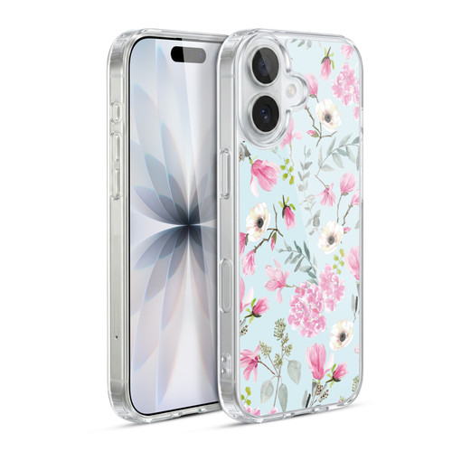Anis Illustration Graphics Romantic Pattern Light Blue Soft Gel Case for Apple iPhone 17