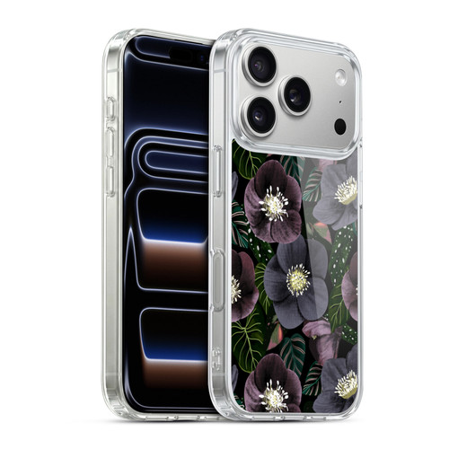 Anis Illustration Graphics Dark Flowers Soft Gel Case for Apple iPhone 17 Pro
