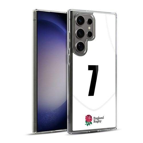 England Rugby Union 2020/21 Players Home Kit Position 7 Soft Gel Case for Samsung Galaxy S23 Ultra 5G & MagSafe