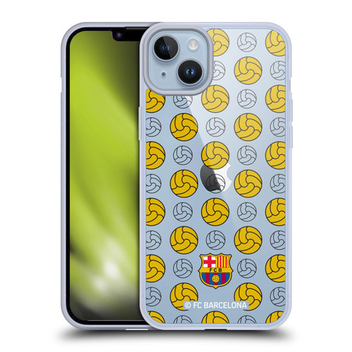 FC Barcelona Campions Ball Pattern Soft Gel Case for Apple iPhone 14 Plus & MagSafe