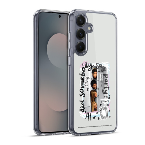 Friends TV Show Doodle Art Somebody Say Party Soft Gel Case for Samsung Galaxy S25+ & MagSafe