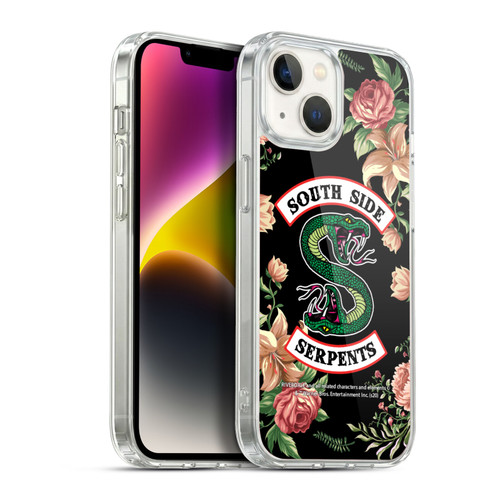 Riverdale South Side Serpents Floral Print Logo Soft Gel Case for Apple iPhone 14