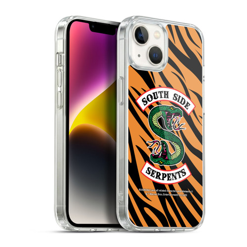 Riverdale South Side Serpents Tiger Print Logo Soft Gel Case for Apple iPhone 14 Plus & MagSafe