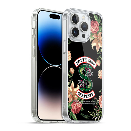Riverdale South Side Serpents Floral Print Logo Soft Gel Case for Apple iPhone 14 Pro Max & MagSafe