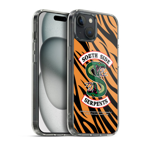 Riverdale South Side Serpents Tiger Print Logo Soft Gel Case for Apple iPhone 15 Plus & MagSafe