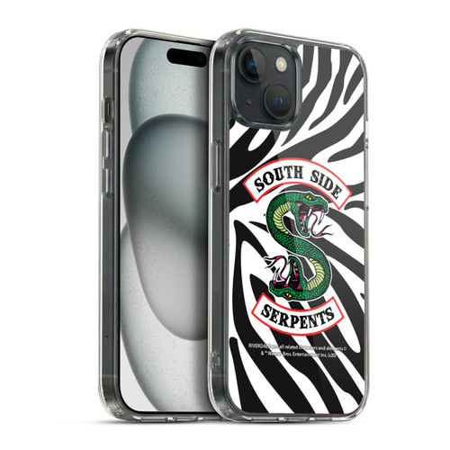 Riverdale South Side Serpents Zebra Logo Soft Gel Case for Apple iPhone 15 Plus & MagSafe