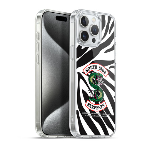Riverdale South Side Serpents Zebra Logo Soft Gel Case for Apple iPhone 15 Pro Max & MagSafe