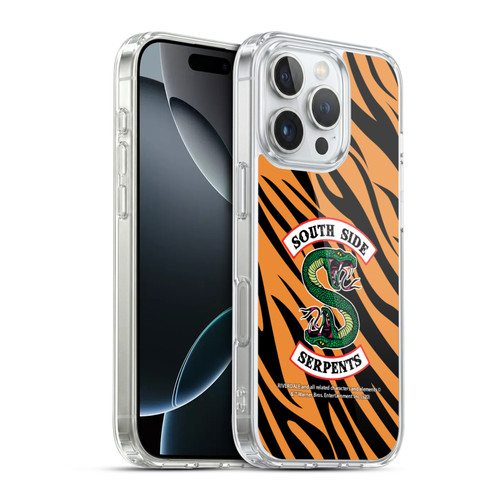 Riverdale South Side Serpents Tiger Print Logo Soft Gel Case for Apple iPhone 16 Pro & MagSafe