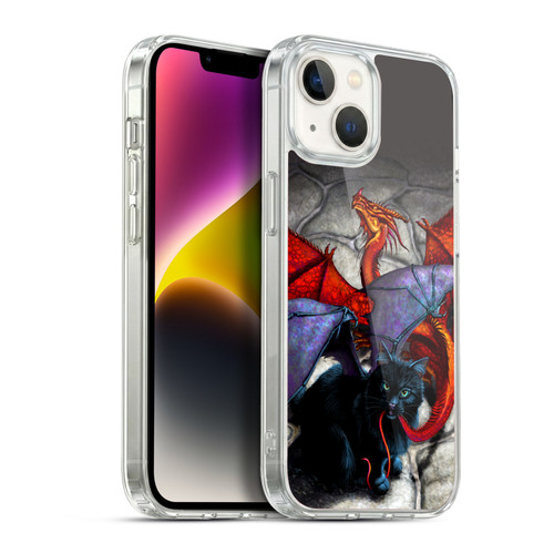 Stanley Morrison Dragons 3 Bat Winged Cat Vs Red Soft Gel Case for Apple iPhone 14