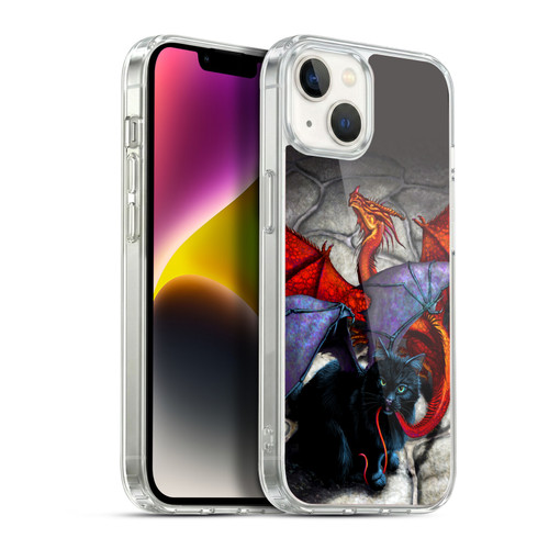 Stanley Morrison Dragons 3 Bat Winged Cat Vs Red Soft Gel Case for Apple iPhone 14 Plus & MagSafe
