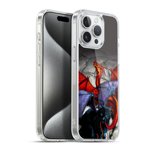 Stanley Morrison Dragons 3 Bat Winged Cat Vs Red Soft Gel Case for Apple iPhone 15 Pro Max & MagSafe