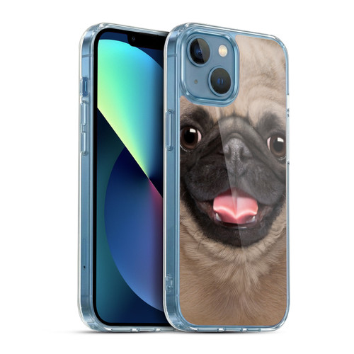 Vincent Hie Big Face Puppies Pug Soft Gel Case for Apple iPhone 13 Mini & MagSafe