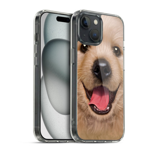 Vincent Hie Big Face Puppies Retriever Soft Gel Case for Apple iPhone 15 & MagSafe