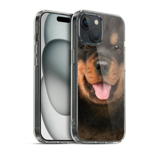 Vincent Hie Big Face Puppies Rottweiler Soft Gel Case for Apple iPhone 15 & MagSafe