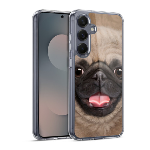 Vincent Hie Big Face Puppies Pug Soft Gel Case for Samsung Galaxy S25 & MagSafe