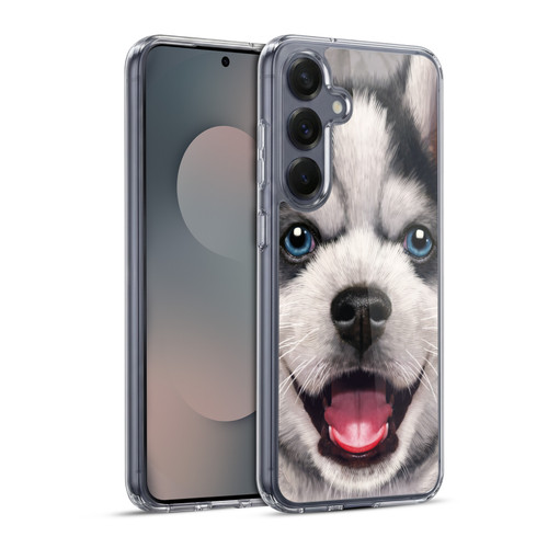 Vincent Hie Big Face Puppies Husky Soft Gel Case for Samsung Galaxy S25+ & MagSafe