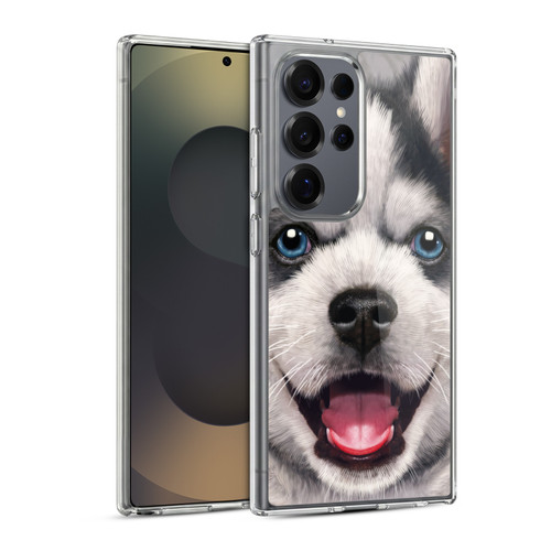 Vincent Hie Big Face Puppies Husky Soft Gel Case for Samsung Galaxy S25 Ultra & MagSafe