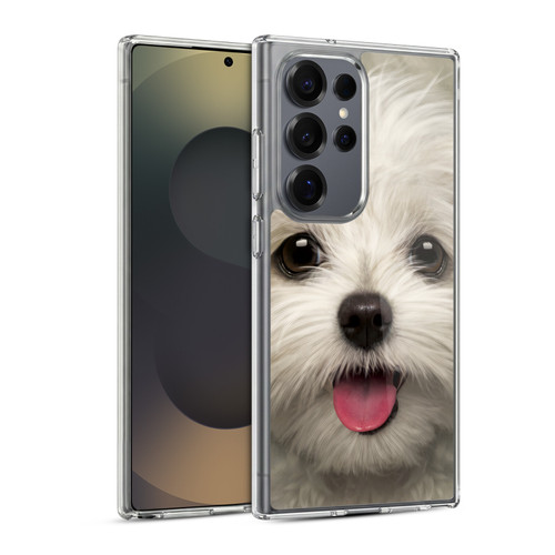 Vincent Hie Big Face Puppies Maltese Soft Gel Case for Samsung Galaxy S25 Ultra & MagSafe