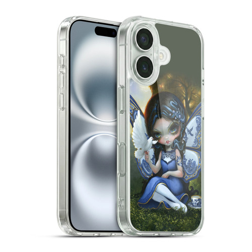 Strangeling Fairy Art Blue Willow Wings Soft Gel Case for Apple iPhone 16 & MagSafe
