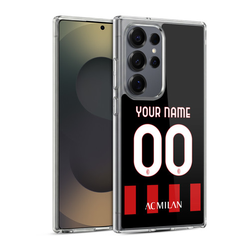 Custom Customised Personalised AC Milan 2022/23 Kit Home Soft Gel Case for Samsung Galaxy S25 Ultra & MagSafe