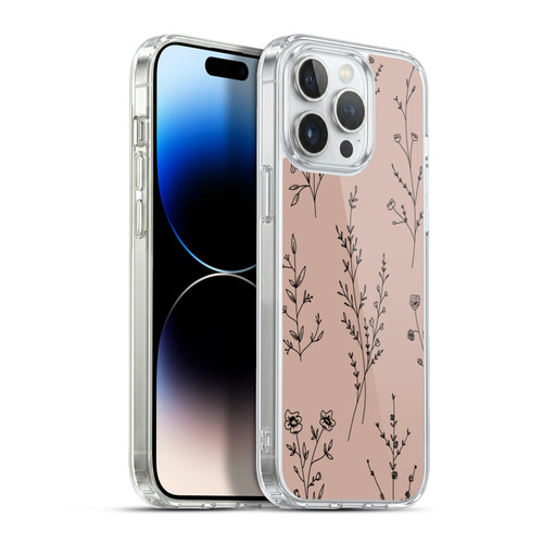 Anis Illustration Wildflowers Blush Pink Soft Gel Case for Apple iPhone 13 Pro Max & MagSafe
