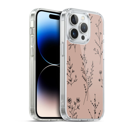 Anis Illustration Wildflowers Blush Pink Soft Gel Case for Apple iPhone 13 Pro & MagSafe