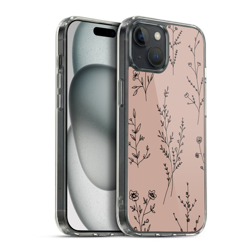 Anis Illustration Wildflowers Blush Pink Soft Gel Case for Apple iPhone 15 Plus & MagSafe