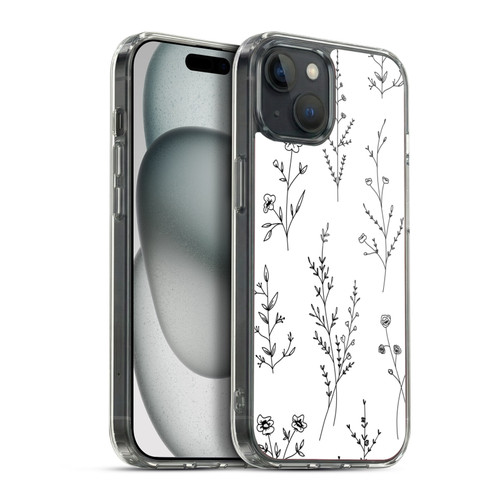 Anis Illustration Wildflowers White Soft Gel Case for Apple iPhone 15 Plus & MagSafe