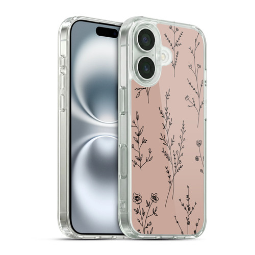 Anis Illustration Wildflowers Blush Pink Soft Gel Case for Apple iPhone 16 & MagSafe