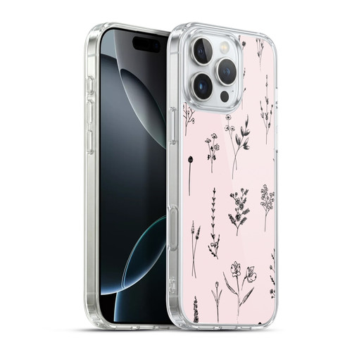 Anis Illustration Wildflowers Light Pink Soft Gel Case for Apple iPhone 16 Pro Max & MagSafe