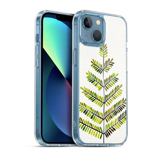 Cat Coquillette Nature Leaflets Green Soft Gel Case for Apple iPhone 13 Mini & MagSafe