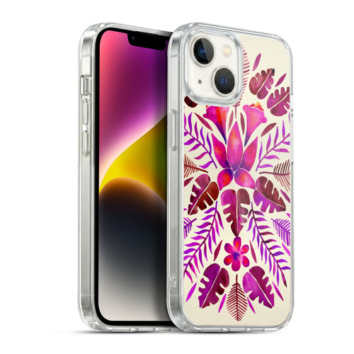 Cat Coquillette Nature Magenta Tropical Symmetry Soft Gel Case for Apple iPhone 14