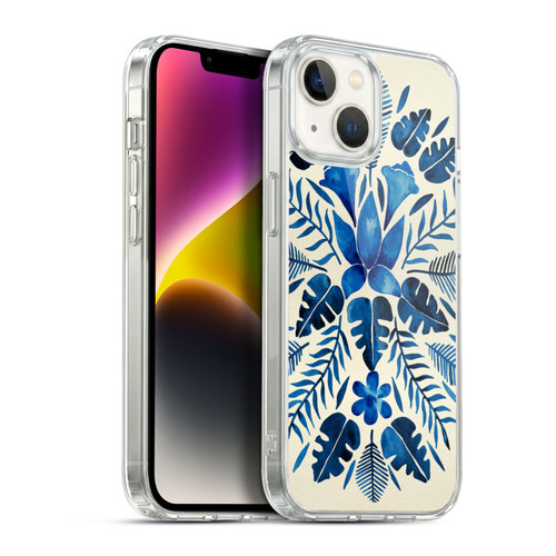 Cat Coquillette Nature Navy Tropical Symmetry Soft Gel Case for Apple iPhone 14
