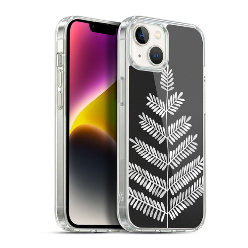 Cat Coquillette Nature Leaflets Black Soft Gel Case for Apple iPhone 14 Plus & MagSafe