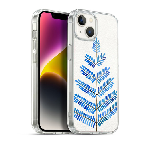 Cat Coquillette Nature Leaflets Blue Soft Gel Case for Apple iPhone 14 Plus & MagSafe