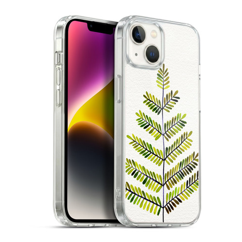 Cat Coquillette Nature Leaflets Green Soft Gel Case for Apple iPhone 14 Plus & MagSafe