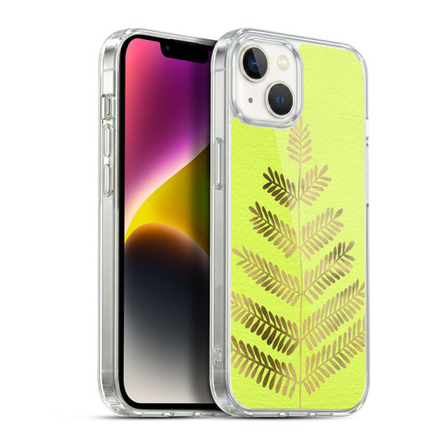 Cat Coquillette Nature Leaflets Yellow Soft Gel Case for Apple iPhone 14 Plus & MagSafe