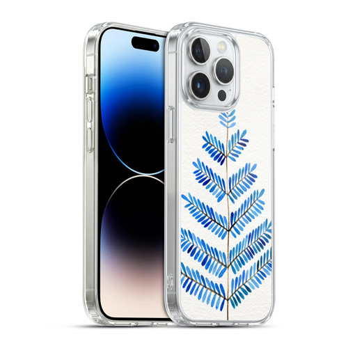 Cat Coquillette Nature Leaflets Blue Soft Gel Case for Apple iPhone 14 Pro Max & MagSafe