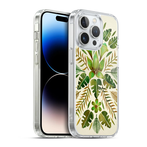 Cat Coquillette Nature Green Tropical Symmetry Soft Gel Case for Apple iPhone 14 Pro & MagSafe