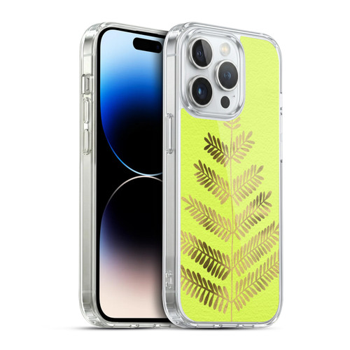 Cat Coquillette Nature Leaflets Yellow Soft Gel Case for Apple iPhone 14 Pro & MagSafe