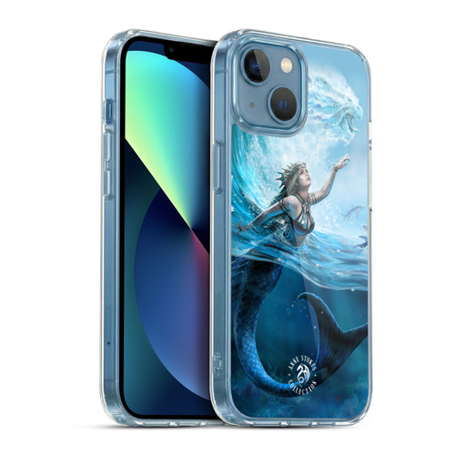 Anne Stokes Female Elementals Water Mermaid Soft Gel Case for Apple iPhone 13 Mini & MagSafe