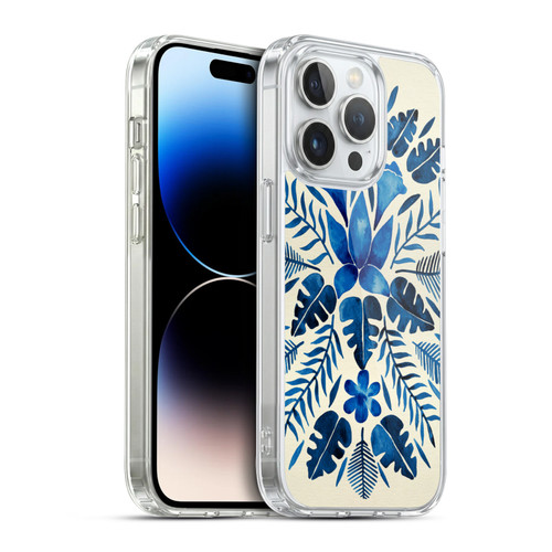 Cat Coquillette Nature Navy Tropical Symmetry Soft Gel Case for Apple iPhone 14 Pro & MagSafe
