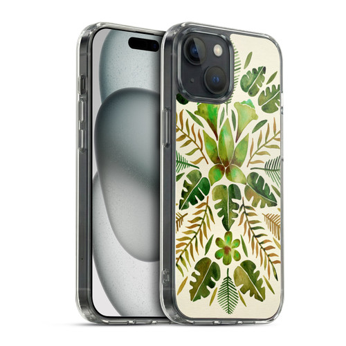 Cat Coquillette Nature Green Tropical Symmetry Soft Gel Case for Apple iPhone 15 & MagSafe