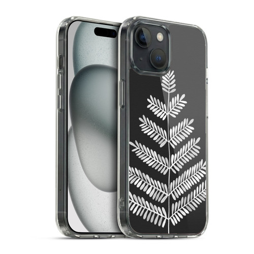 Cat Coquillette Nature Leaflets Black Soft Gel Case for Apple iPhone 15 & MagSafe