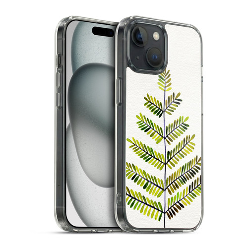 Cat Coquillette Nature Leaflets Green Soft Gel Case for Apple iPhone 15 & MagSafe