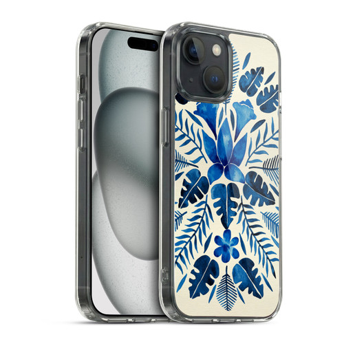Cat Coquillette Nature Navy Tropical Symmetry Soft Gel Case for Apple iPhone 15 & MagSafe