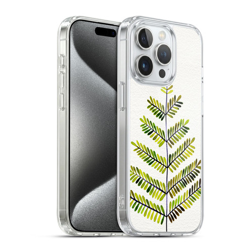 Cat Coquillette Nature Leaflets Green Soft Gel Case for Apple iPhone 15 Pro & MagSafe