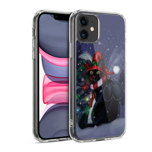 Ash Evans Black Cats Yuletide Cheer Soft Gel Case for Apple iPhone 11