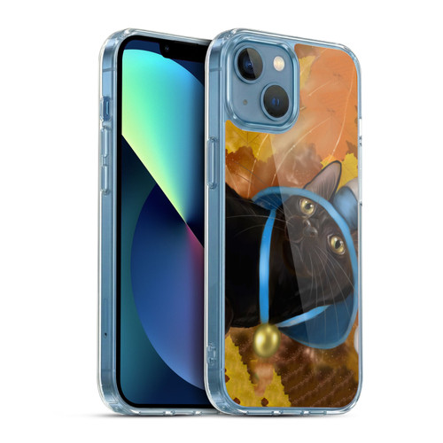Ash Evans Black Cats Leaves Soft Gel Case for Apple iPhone 13 Mini & MagSafe